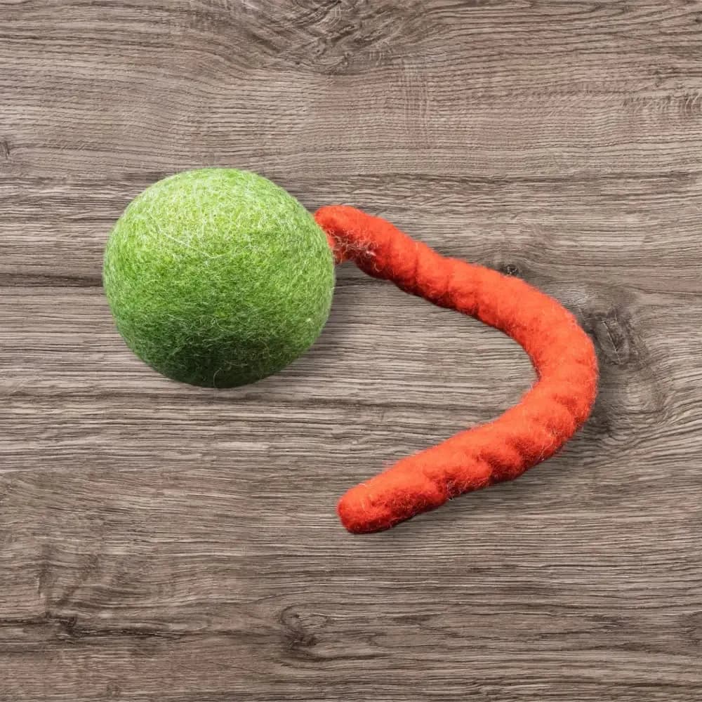 Jumping Schleuder-Filzball aus regionaler Bio-Schurwolle