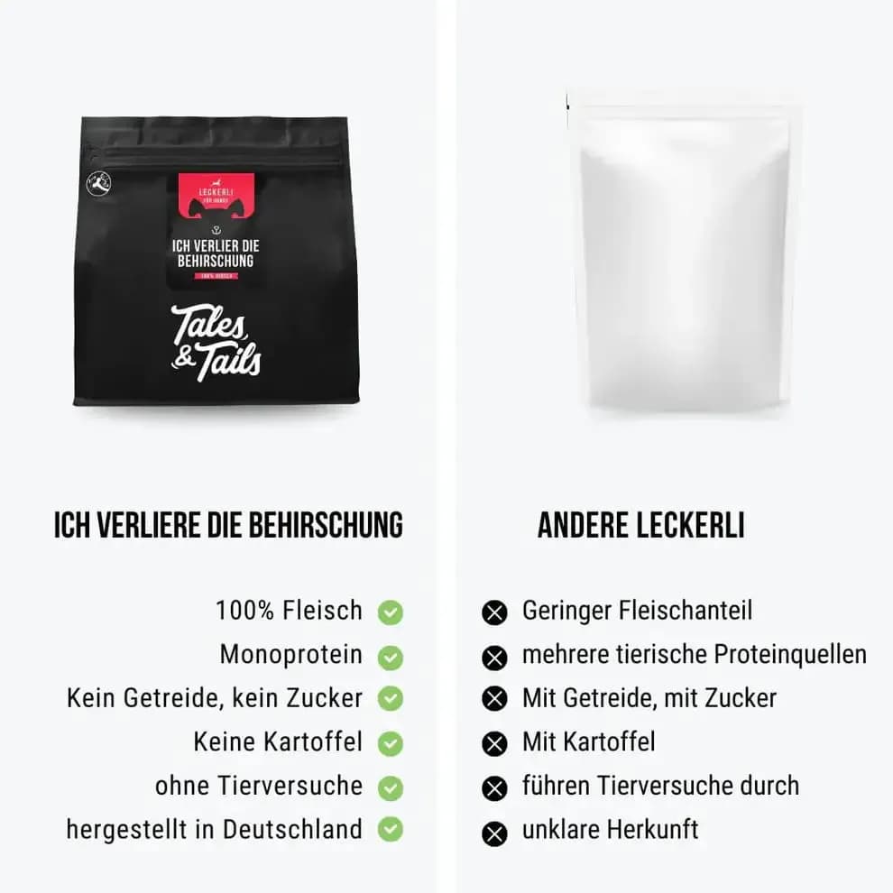 Tales & Tails Ich verlier die BeHIRSCHung Fleisch Leckerli aus 100% Hirsch