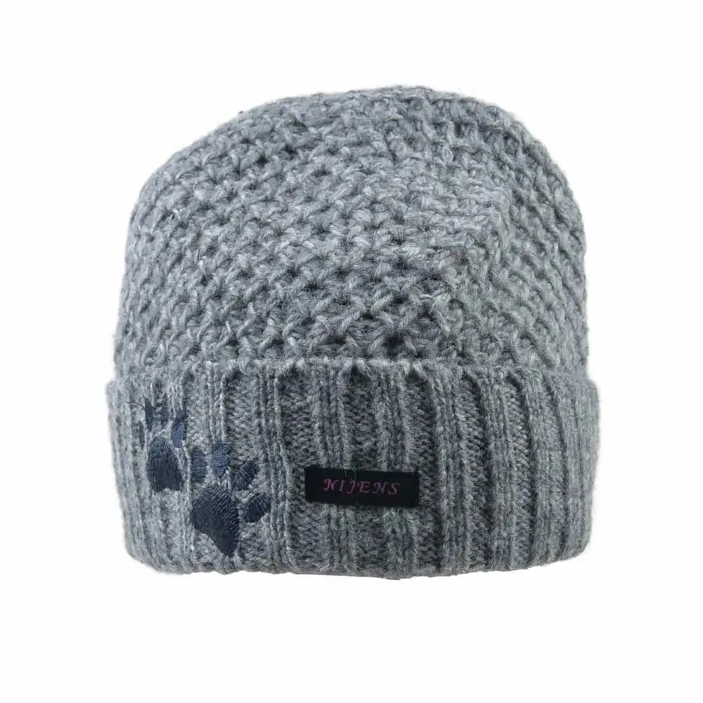 Wollmütze Orleila mit zwei Pfotenstickerei